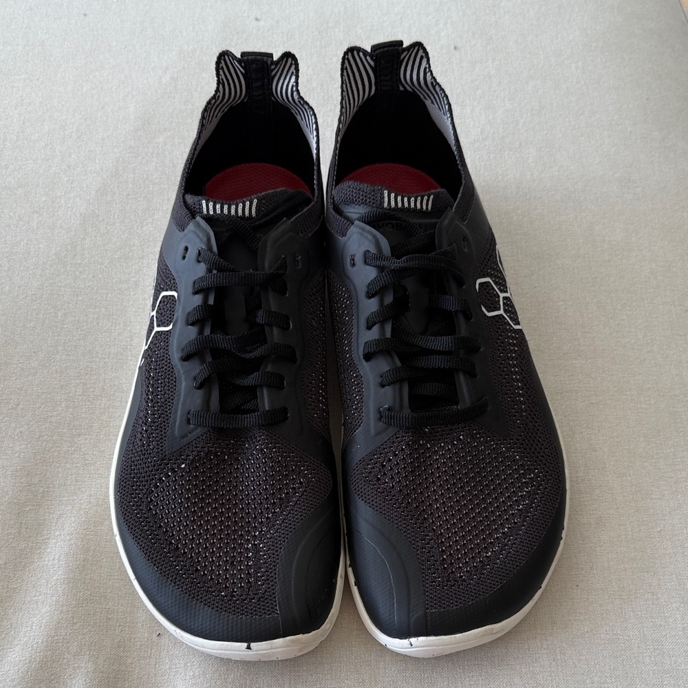 Vivo Barefoot Geo-Racer Knit Black and White Sneakers